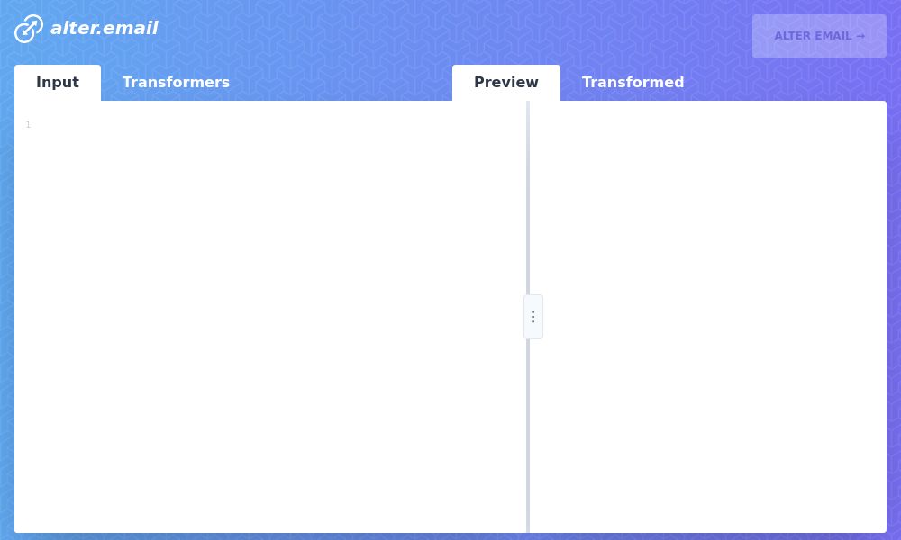 Screenshot of alter.email