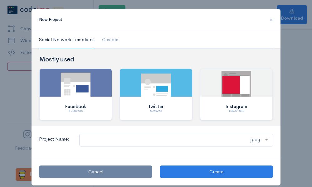 Screenshot of codeimg
