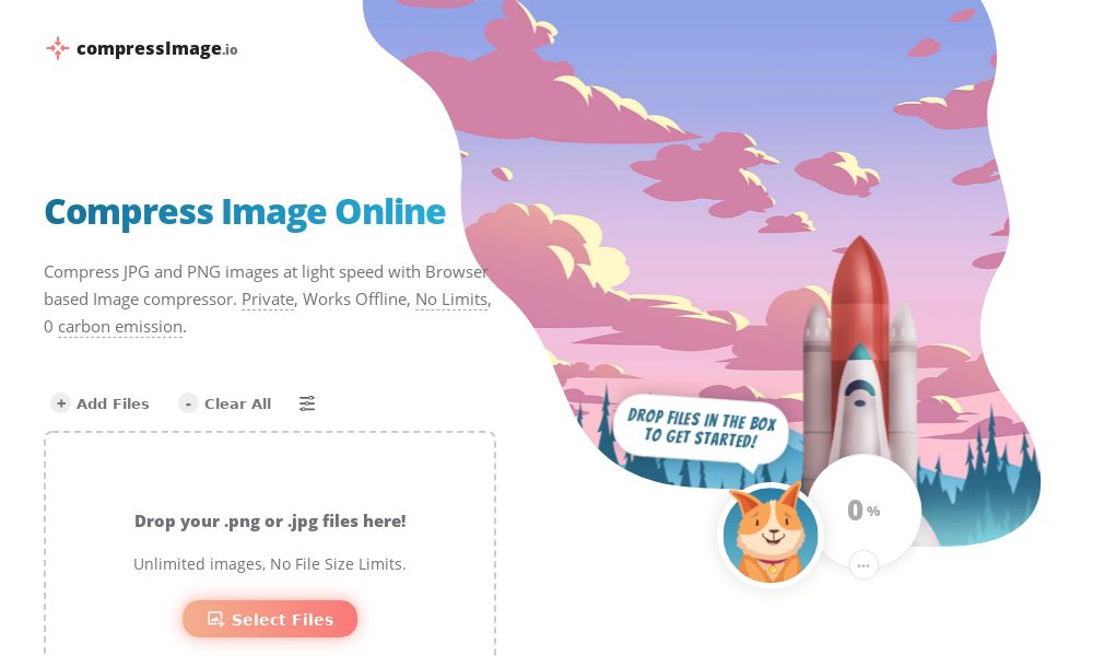 Screenshot of compressImage.io