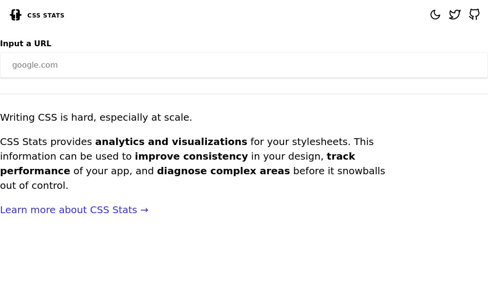 Screenshot of CSS Stats