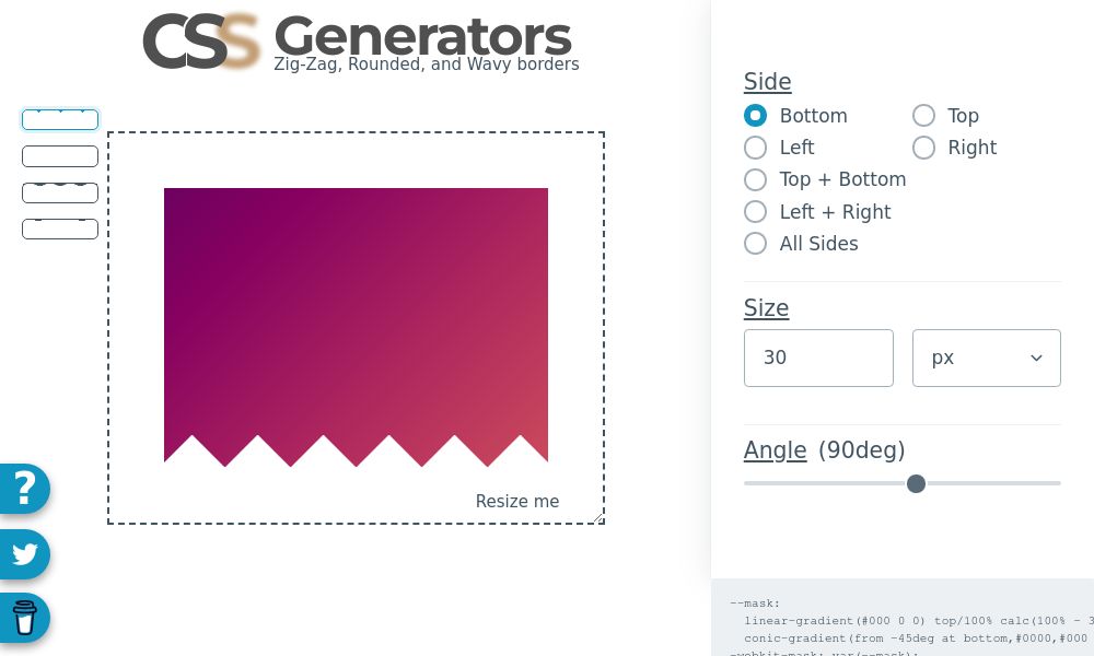Screenshot of Custom Borders using Mask