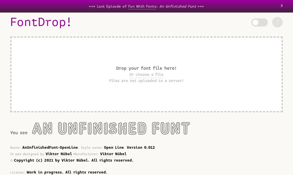 Screenshot of FontDrop!