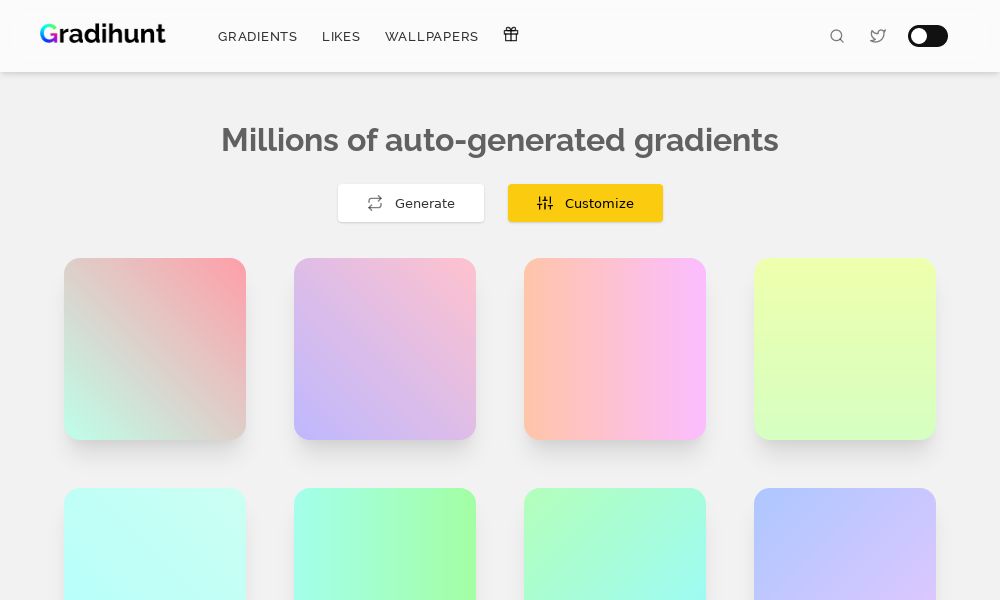 Screenshot of Gradihunt