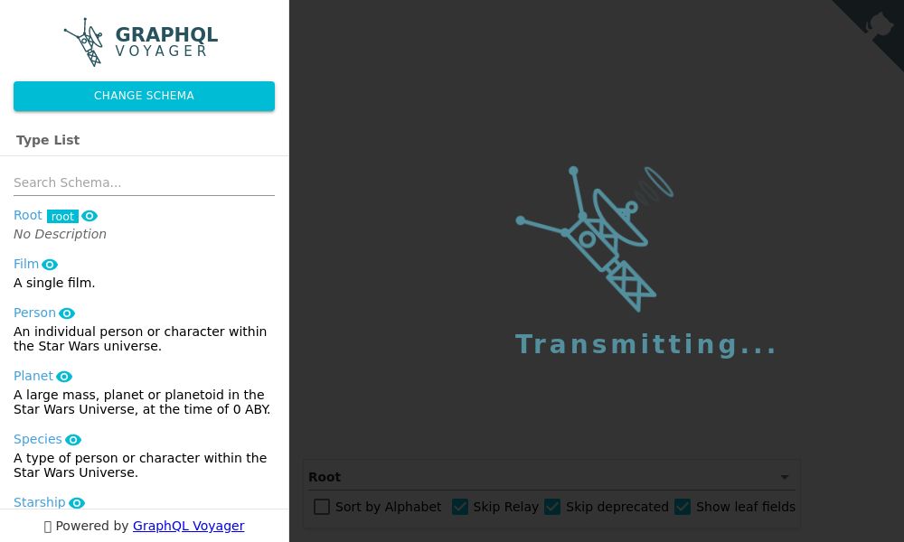 Screenshot of GraphQL Voyager