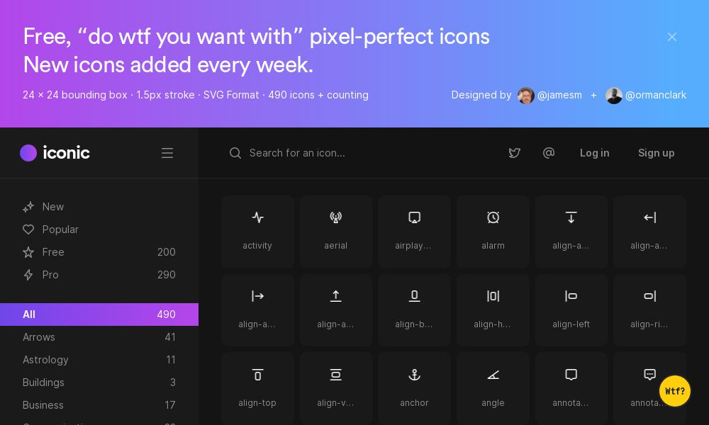 Screenshot of iconic