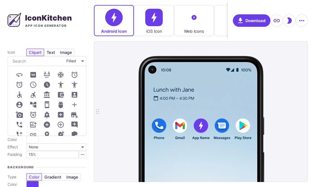 Screenshot of IconKitchen