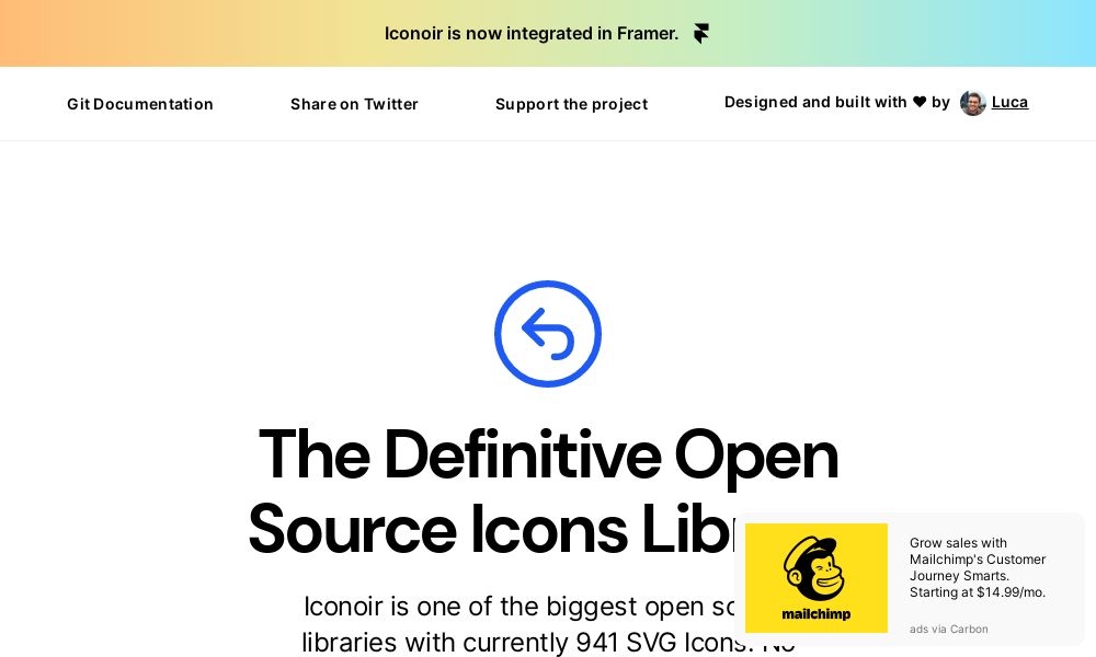 Screenshot of Iconoir