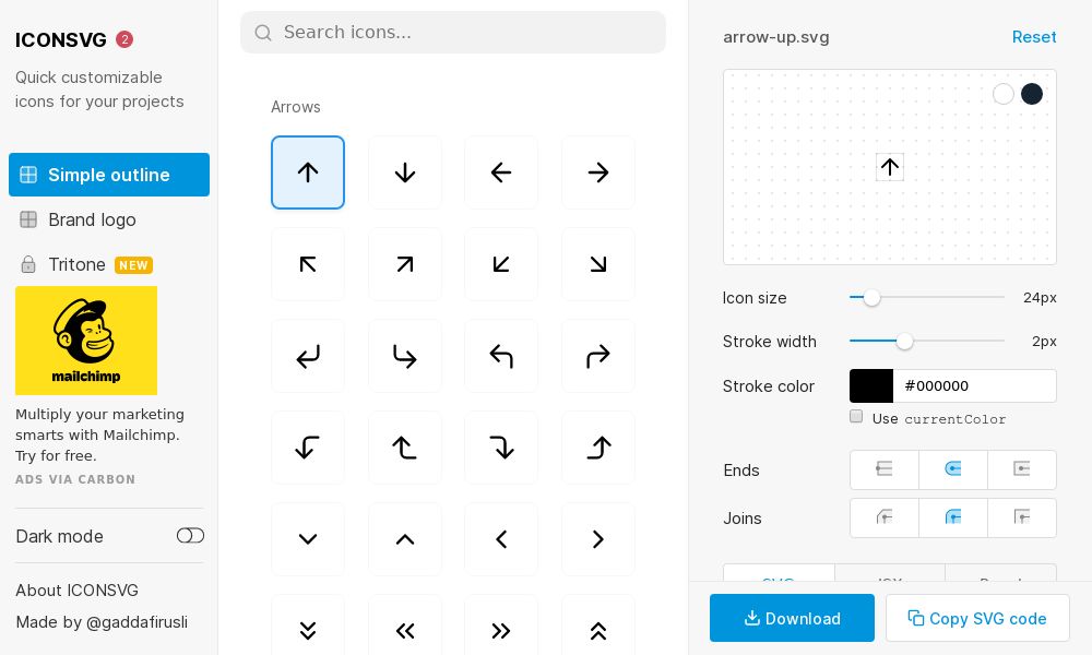 Screenshot of IconSVG