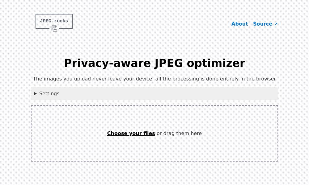 Screenshot of JPEG.rocks