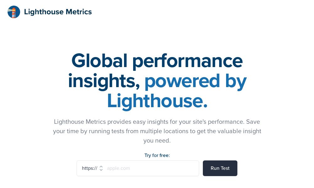 Screenshot of Lighthouse Metrics