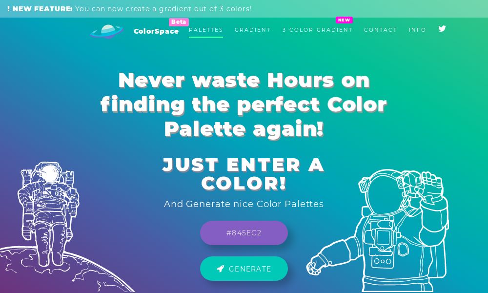 Screenshot of MyColorSpace