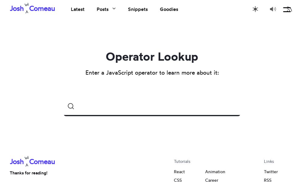 Screenshot of Operator Lookup
