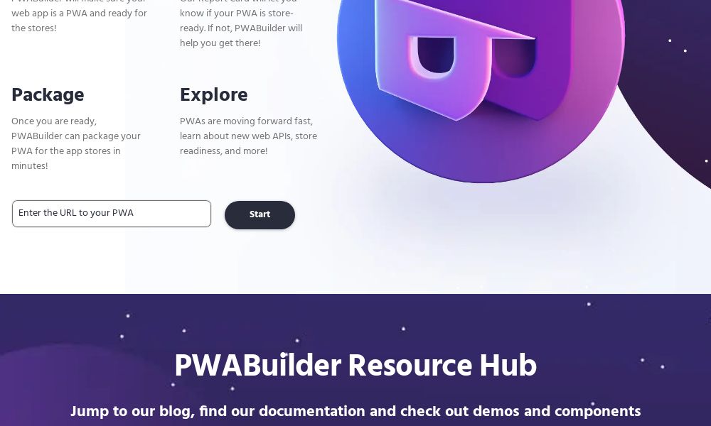 Screenshot of PWA builder
