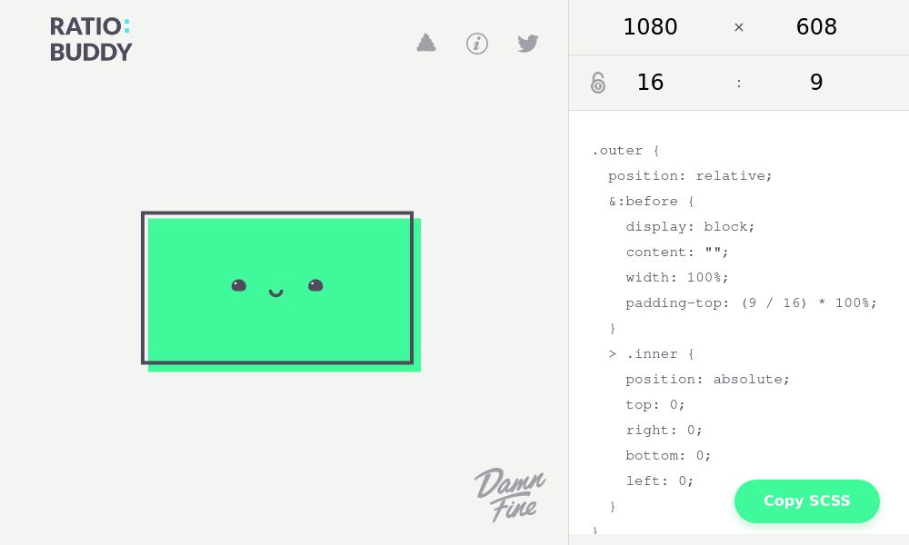Screenshot of Ratio Buddy