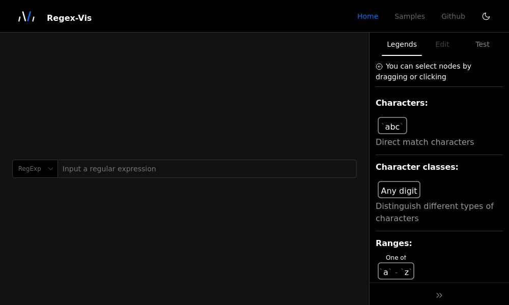 Screenshot of Regex-Vis