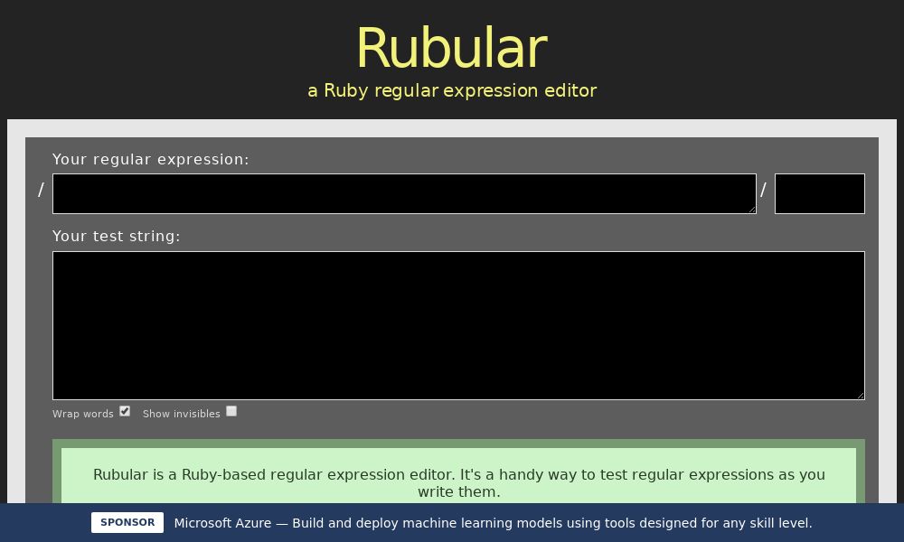 Screenshot of Rubular