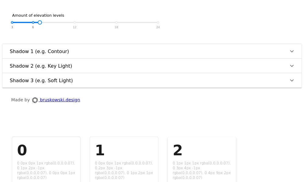 Screenshot of Shadow Elevation Editor