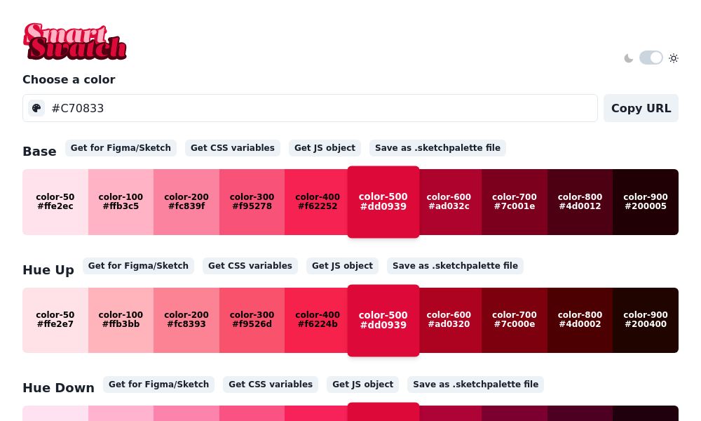 Screenshot of Smart Swatch Generator