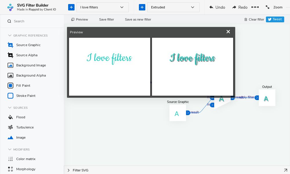 Screenshot of SVG Filter Builder