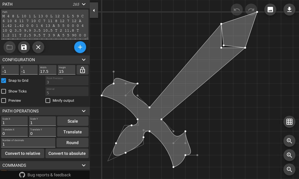 Screenshot of SVG Path Editor