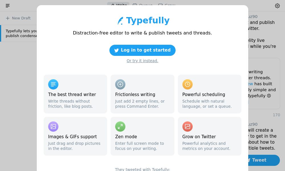 Screenshot of Typefully