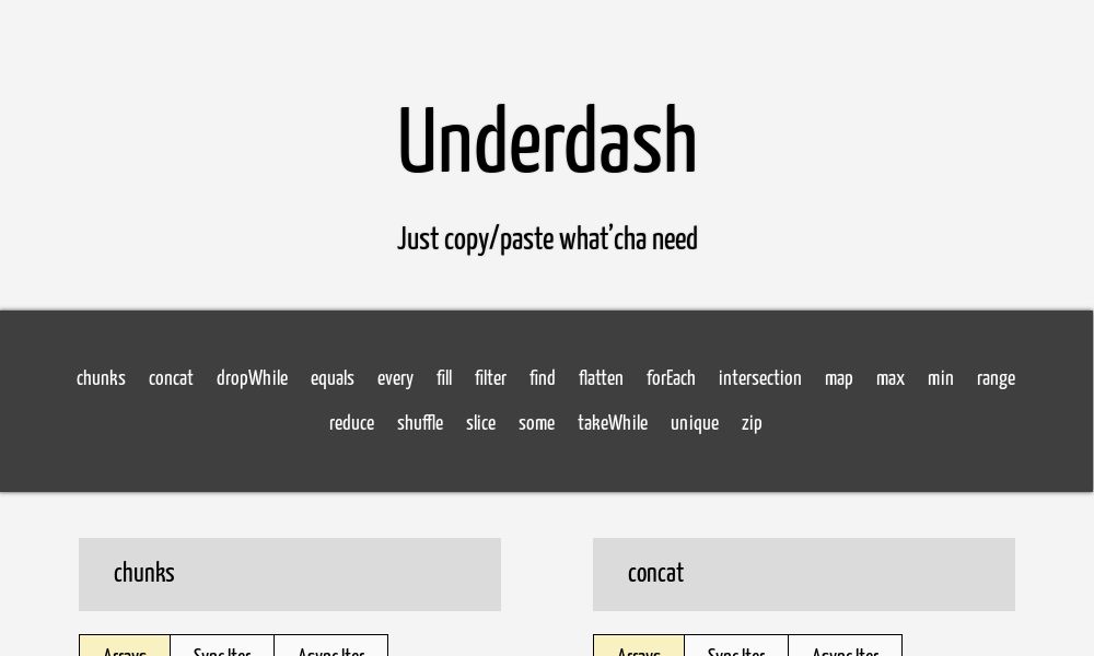 Screenshot of Underdash